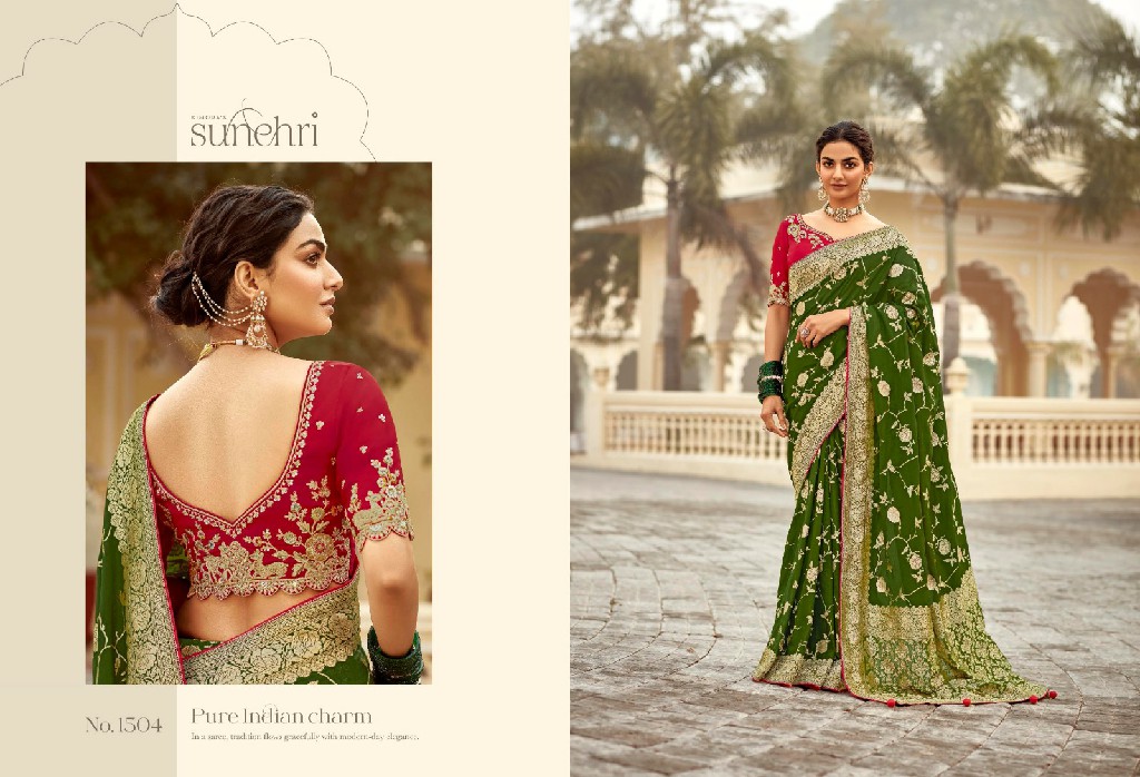 Kimora Sunehri Rang Mahal Wholesale Dola Silk Fabrics Designer Sarees