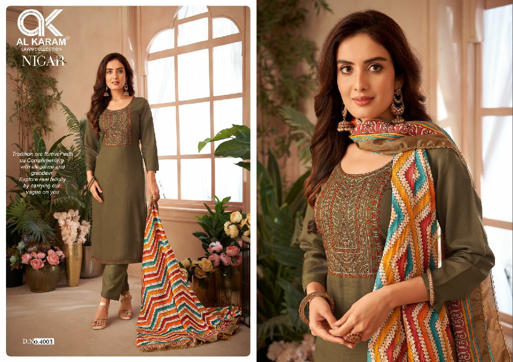 Al Karam Nigar Vol-4 Wholesale Embroidery Cotton Dress Material