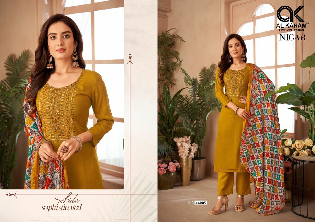 Al Karam Nigar Vol-4 Wholesale Embroidery Cotton Dress Material