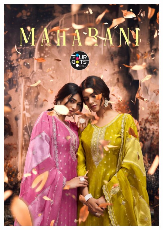 Fourdots Maharani Wholesale Viscose Muslin Jacquard With Heavy Work Dress Material