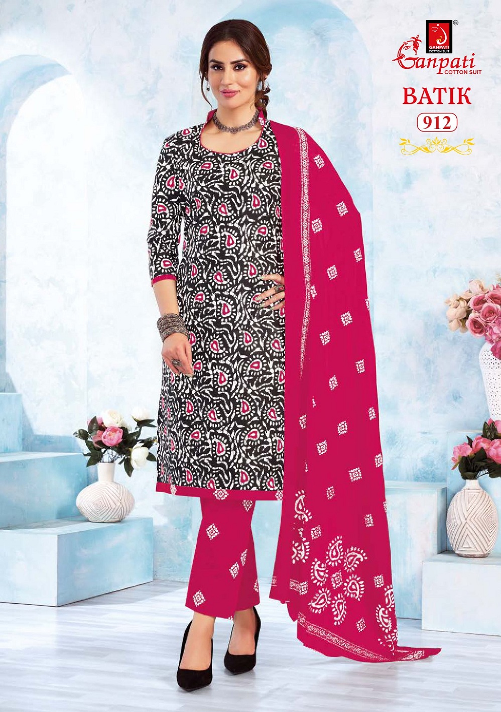 Ganpati Batik With Pant Vol-9 Wholesale Readymade Cotton Printed Dress
