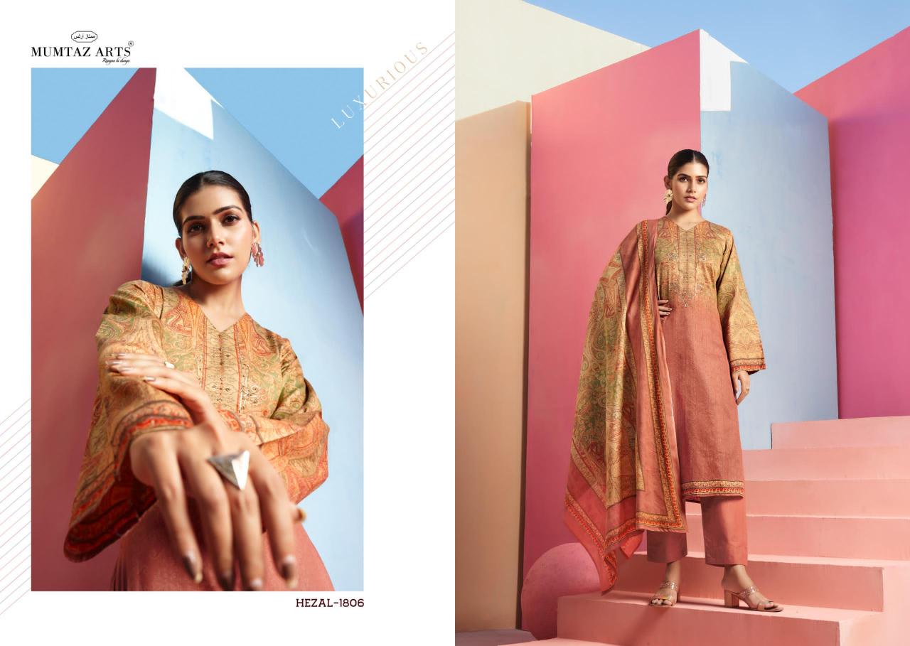 Hezal by mumtaz arts jam satin hit design unstitch 3pcs dress