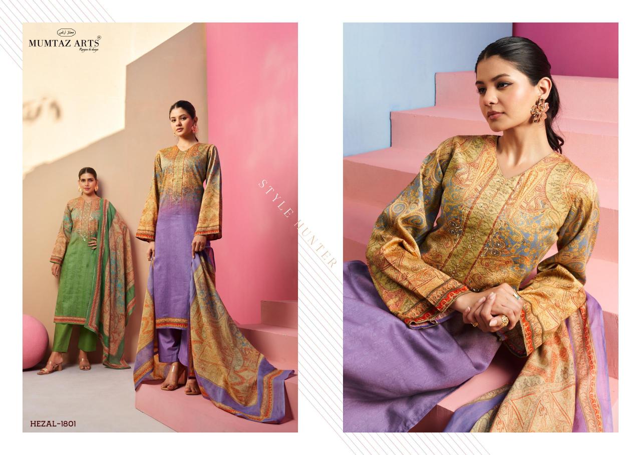 Hezal by mumtaz arts jam satin hit design unstitch 3pcs dress