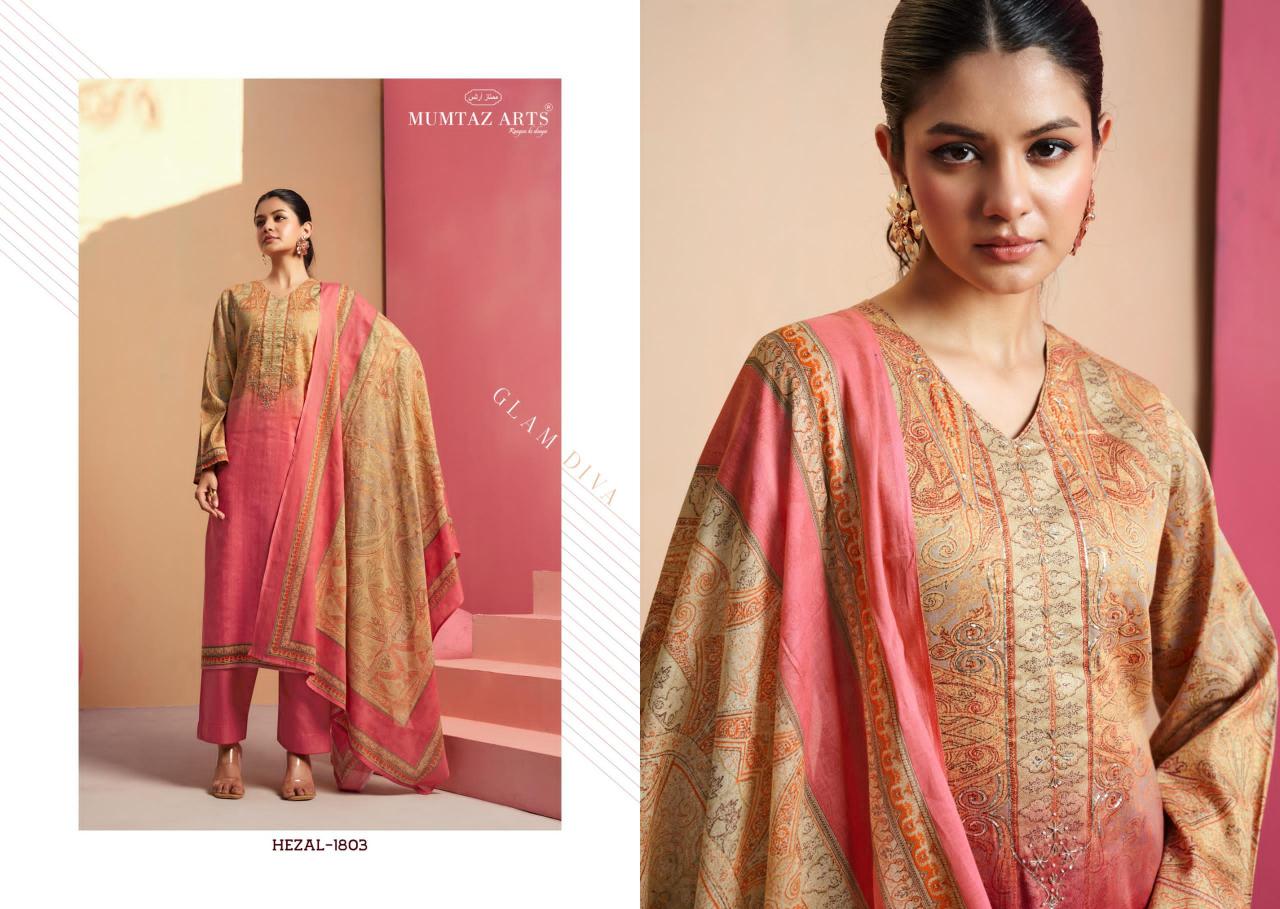 Hezal by mumtaz arts jam satin hit design unstitch 3pcs dress