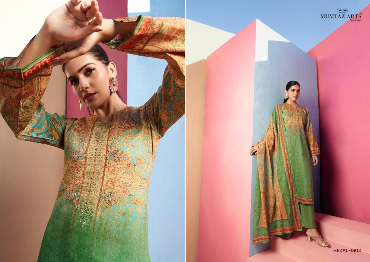 Hezal by mumtaz arts jam satin hit design unstitch 3pcs dress
