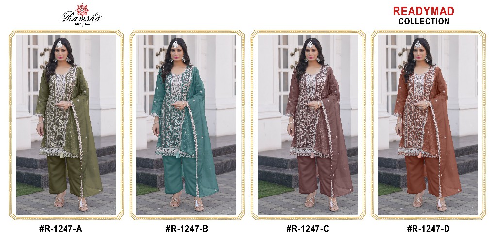 Ramsha R-1250 Wholesale Readymade Indian Pakistani Salwar Suits