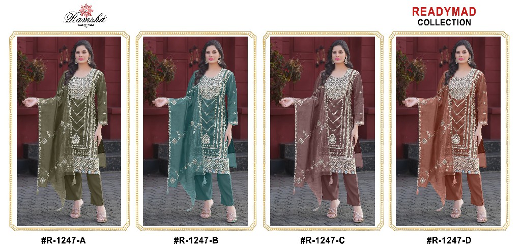 Ramsha R-1247 Wholesale Readymade Indian Pakistani Salwar Suits