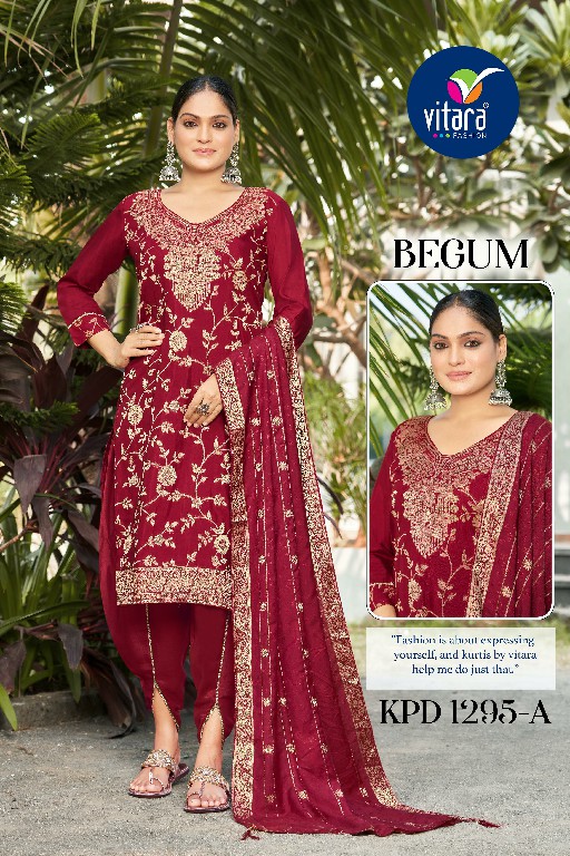 Vitara Begum Wholesale Muslin With Siroski Work 3 Piece Suits