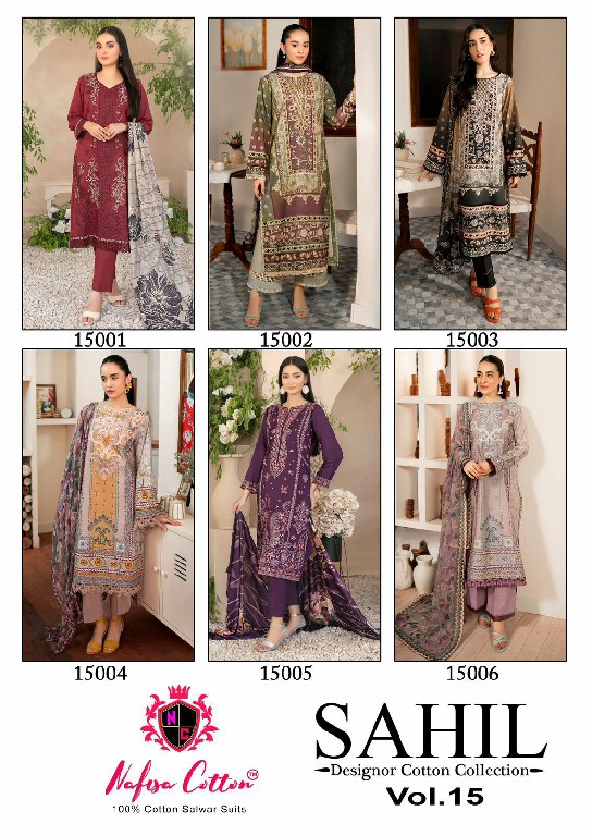 Nafisa Sahil Designer Cotton Collection Vol-15 Wholesale Lawn Cotton Printed Dress Material