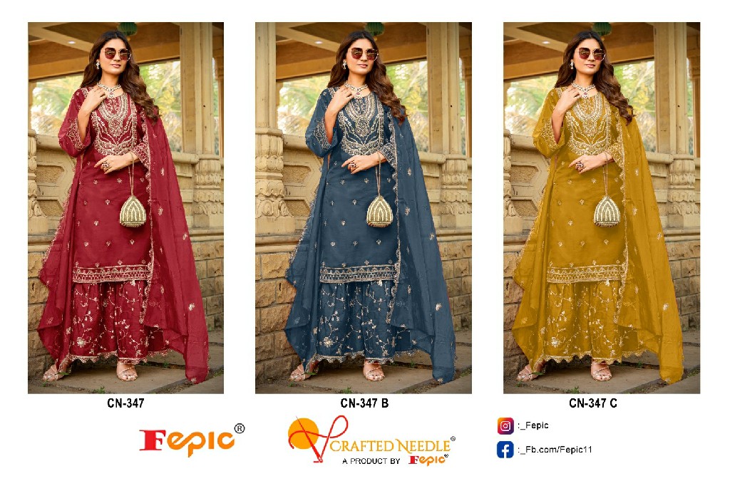 Fepic Crafted Needle CN-347 Wholesale Readymade Indian Pakistani Suits
