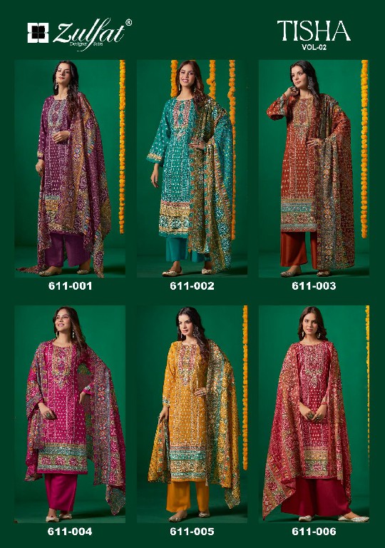Zulfat Tisha Vol-2 Wholesale Pure VIscose Shimmer Reyon Dress Material