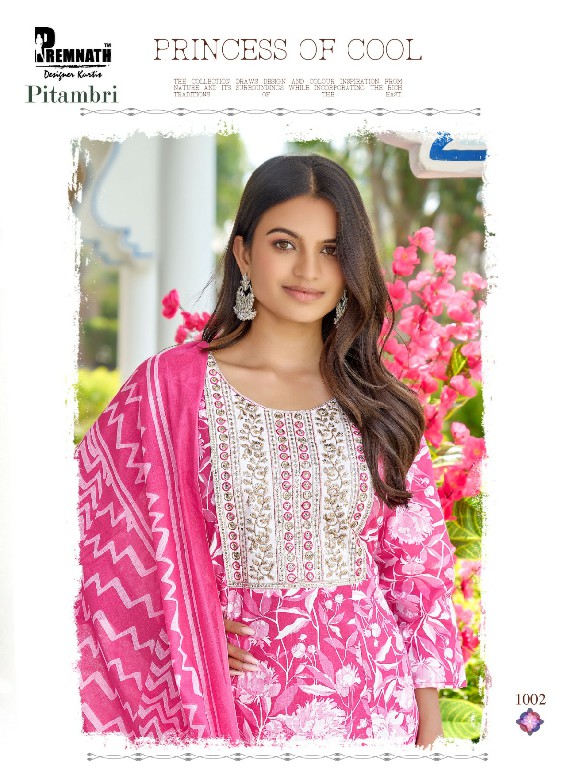 Premnath Pitambri Wholesale Pure Cotton Anarkali 3 Piece With Cotton Dupatta Suits