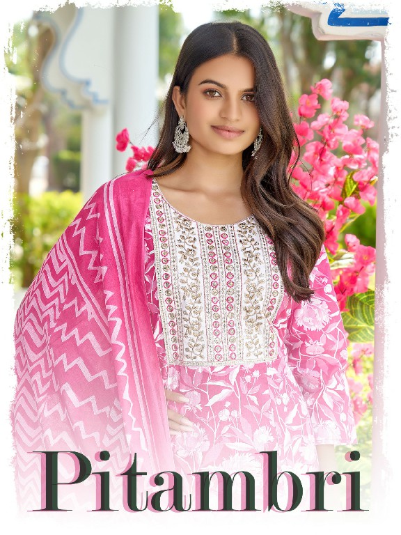 Premnath Pitambri Wholesale Pure Cotton Anarkali 3 Piece With Cotton Dupatta Suits