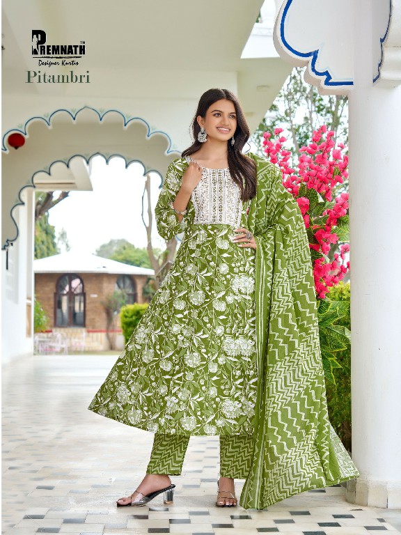Premnath Pitambri Wholesale Pure Cotton Anarkali 3 Piece With Cotton Dupatta Suits