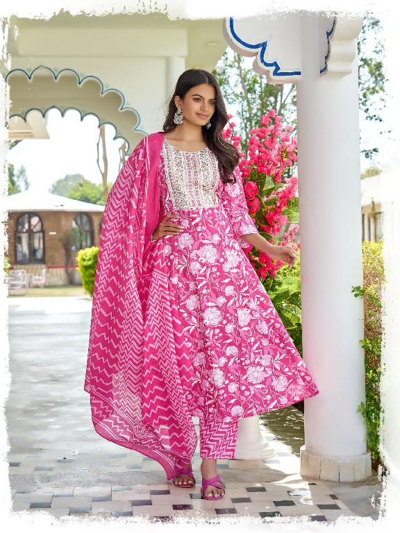 Premnath Pitambri Wholesale Pure Cotton Anarkali 3 Piece With Cotton Dupatta Suits