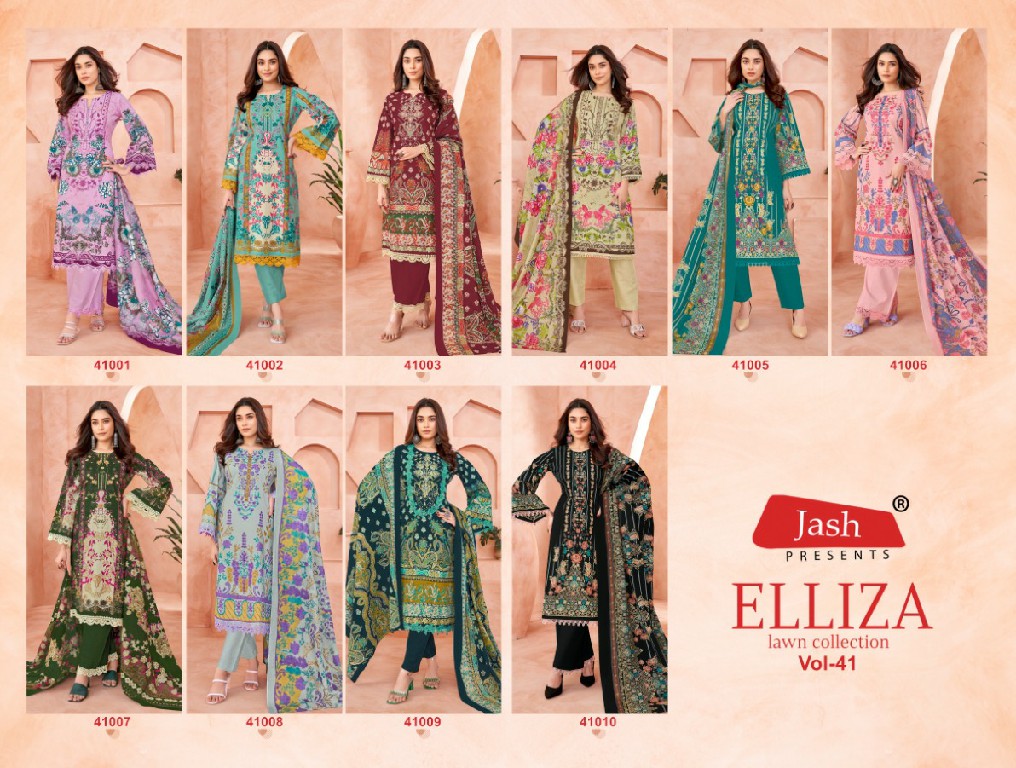 Jash Elliza Vol-41 Wholesale Pure Cotton Printed Dress Material