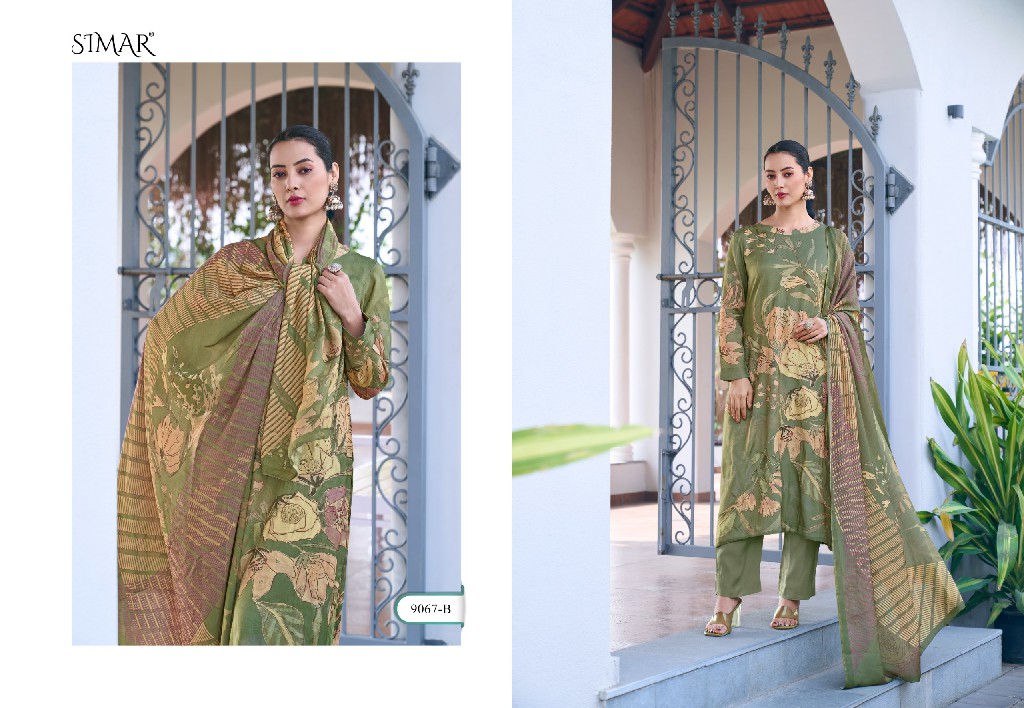 Glossy Simar Sohni Wholesale Pure Viscose Muslin With Hand Work Salwar Suits