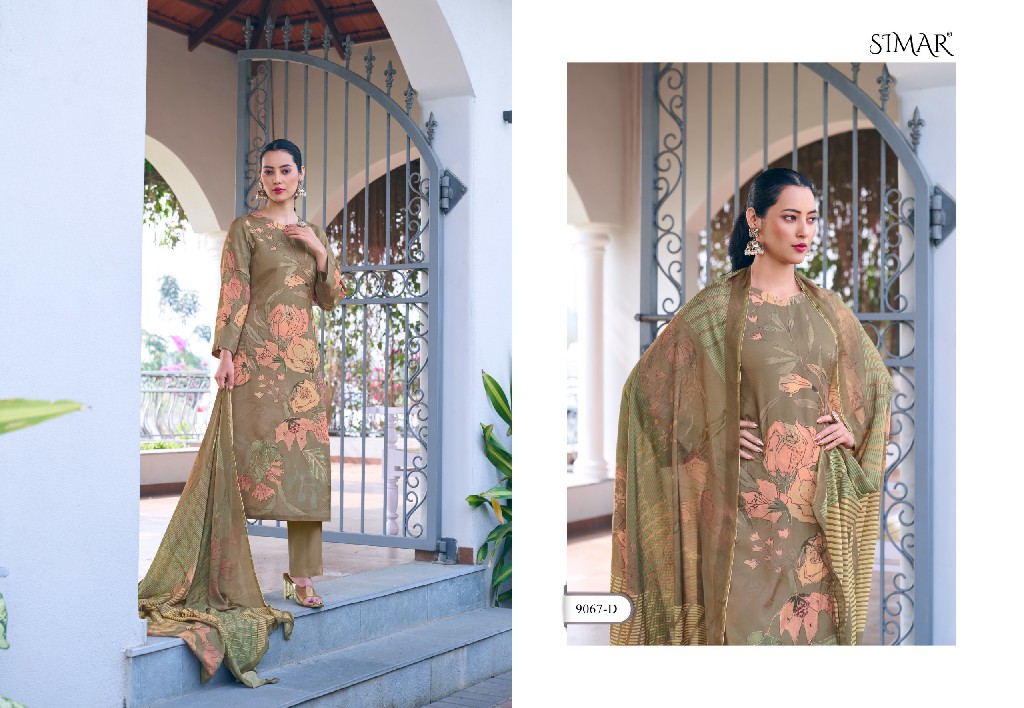 Glossy Simar Sohni Wholesale Pure Viscose Muslin With Hand Work Salwar Suits