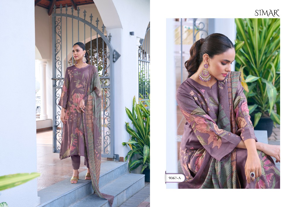Glossy Simar Sohni Wholesale Pure Viscose Muslin With Hand Work Salwar Suits