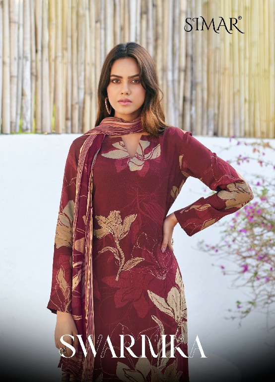 Glossy Simar Swarnika Wholesale Viscose Muslin With Hand Work Suits