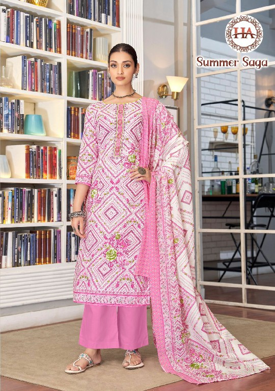 Harshit Summer Saga Wholesale Pure Cotton With Swarovski Diamond Work Dress Material