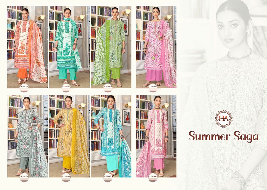 Harshit Summer Saga Wholesale Pure Cotton With Swarovski Diamond Work Dress Material