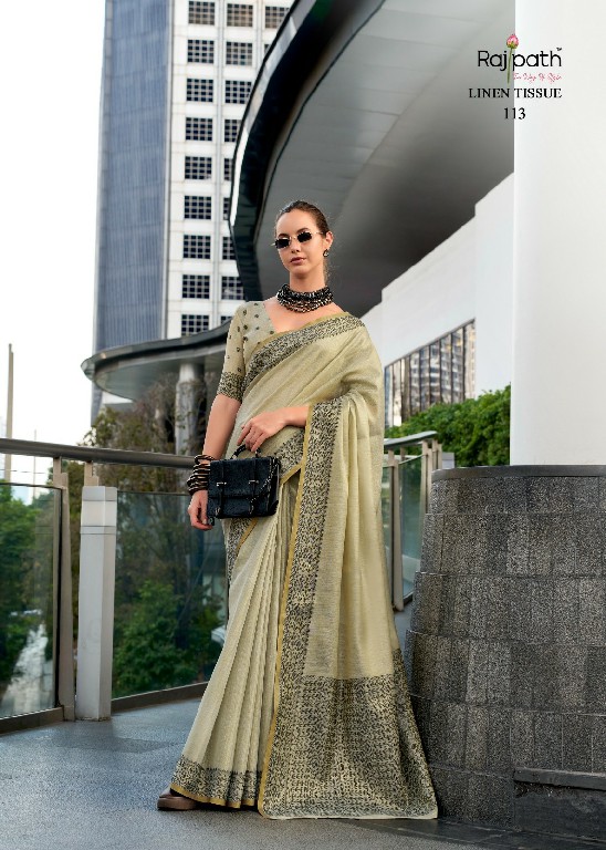 blackberry by rajpath linen tissue silk elegant style saree supplier