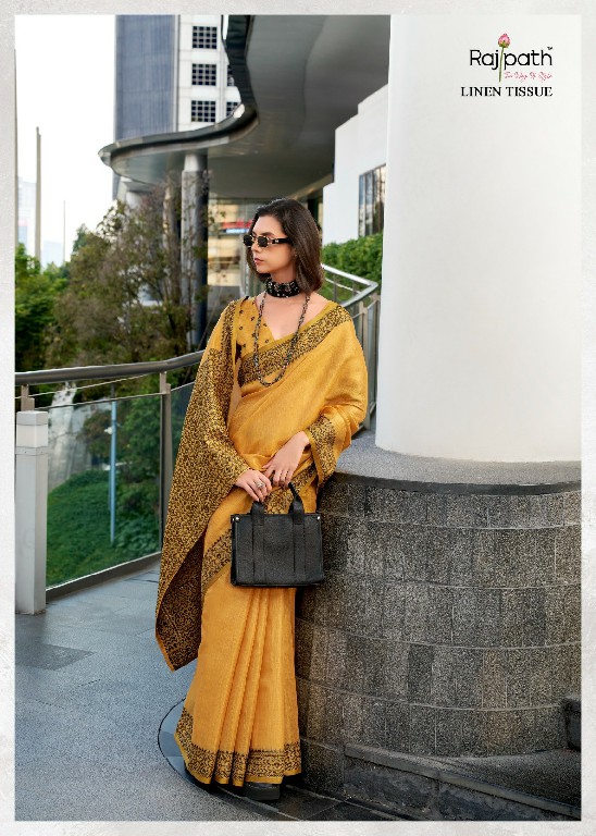 blackberry by rajpath linen tissue silk elegant style saree supplier