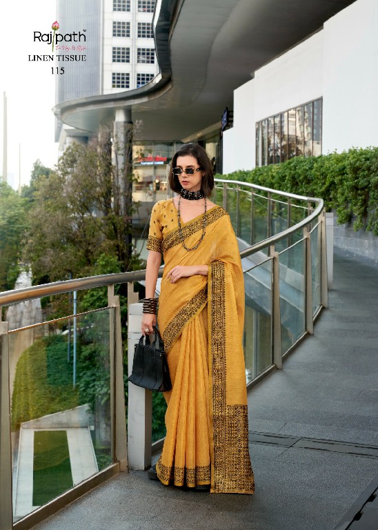 blackberry by rajpath linen tissue silk elegant style saree supplier