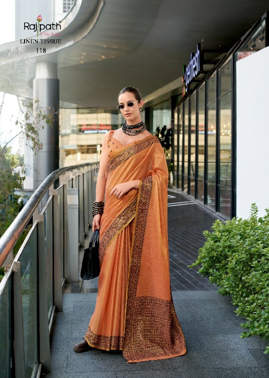 blackberry by rajpath linen tissue silk elegant style saree supplier