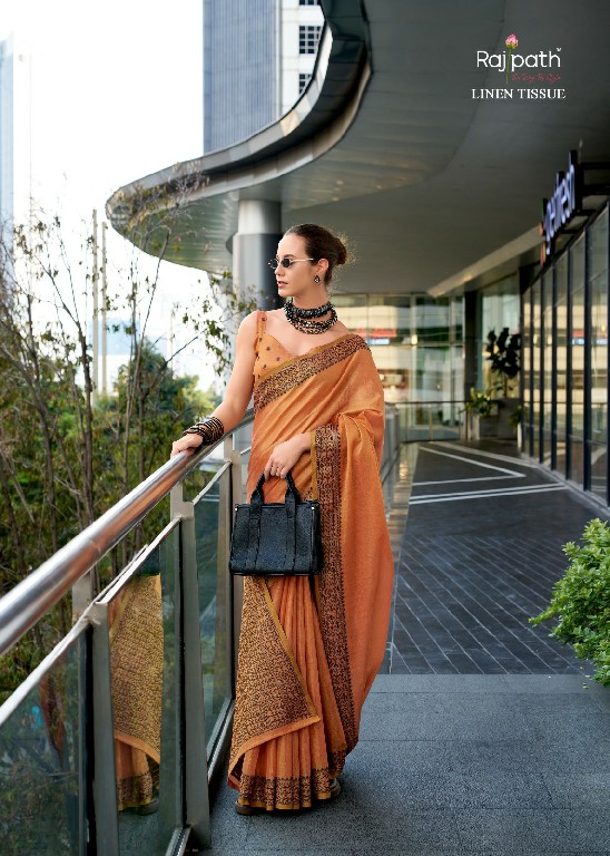 blackberry by rajpath linen tissue silk elegant style saree supplier