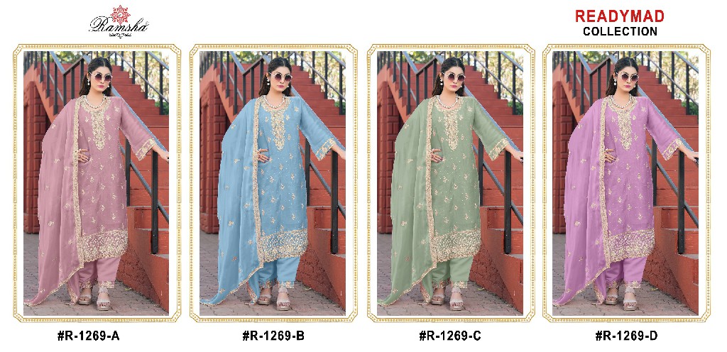 Ramsha R-1269 Wholesale Readymade Indian Pakistani Salwar Suits