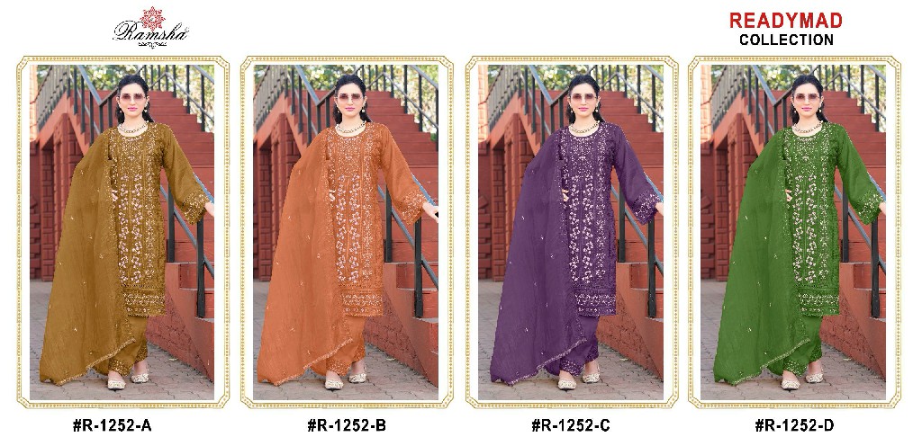 Ramsha R-1252 Wholesale Readymade Indian Pakistani Salwar Suits