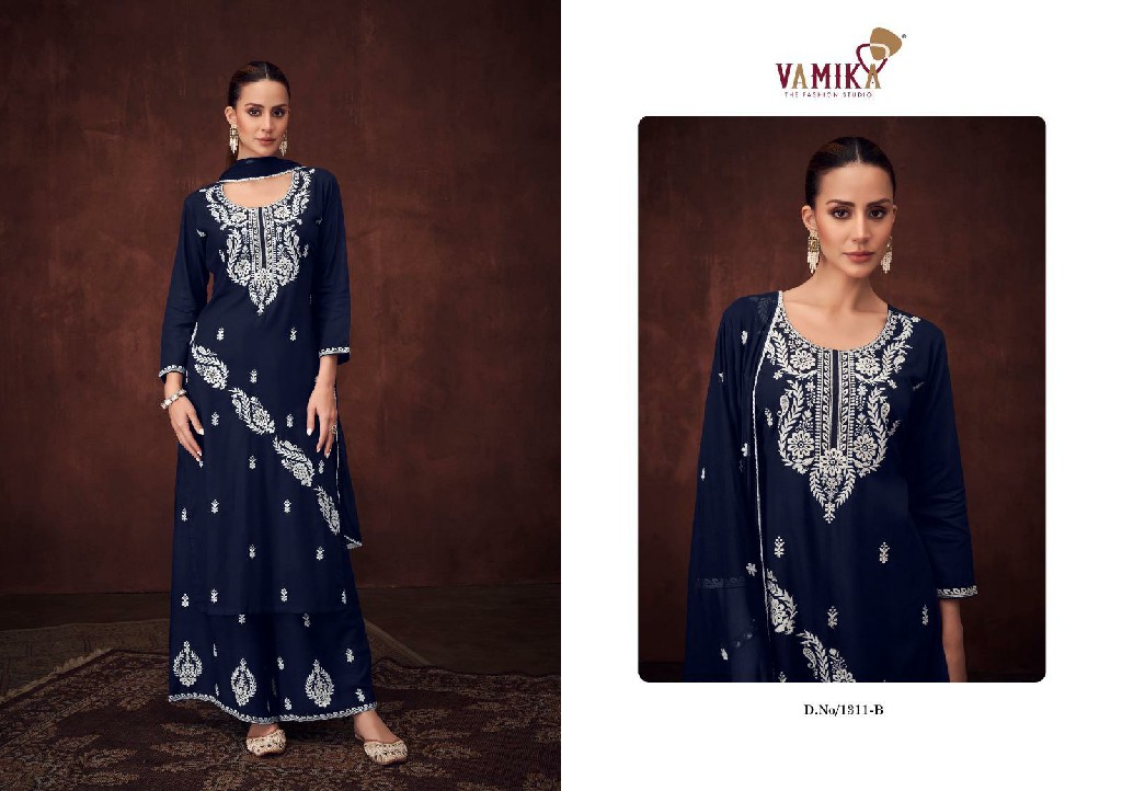 Vamika Mulberry Vol-1 Wholesale Heavy Viscose Rayon With Work Kurti With Pant And Dupatta