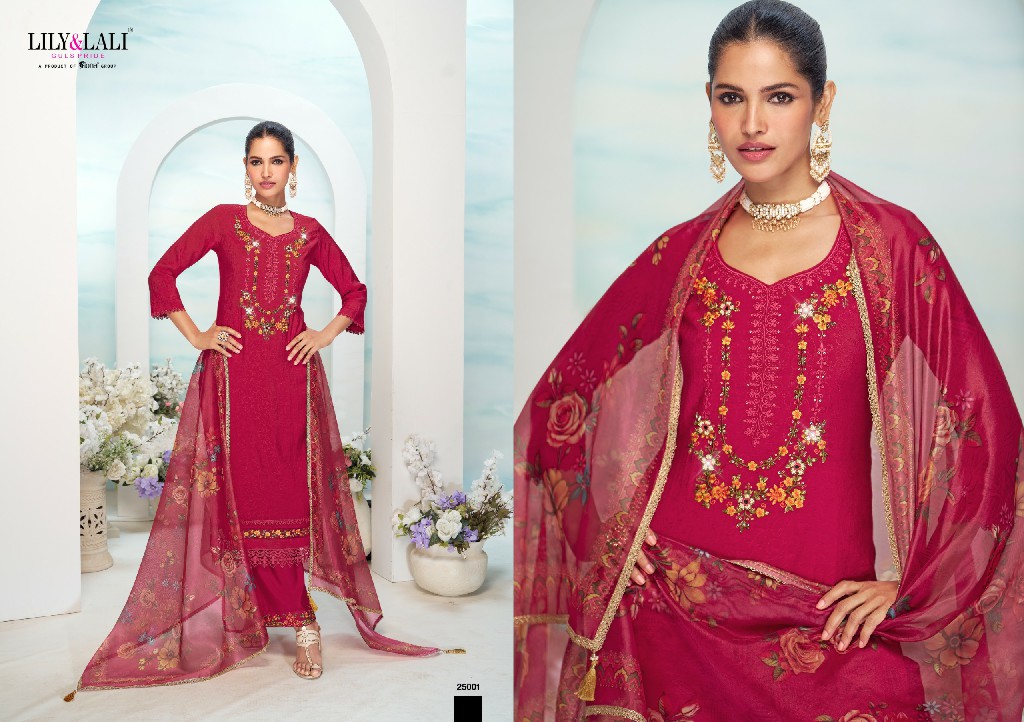 Lily And Lali Mishka Wholesale Embroidery And Handwork Kurti With Pant And Dupatta