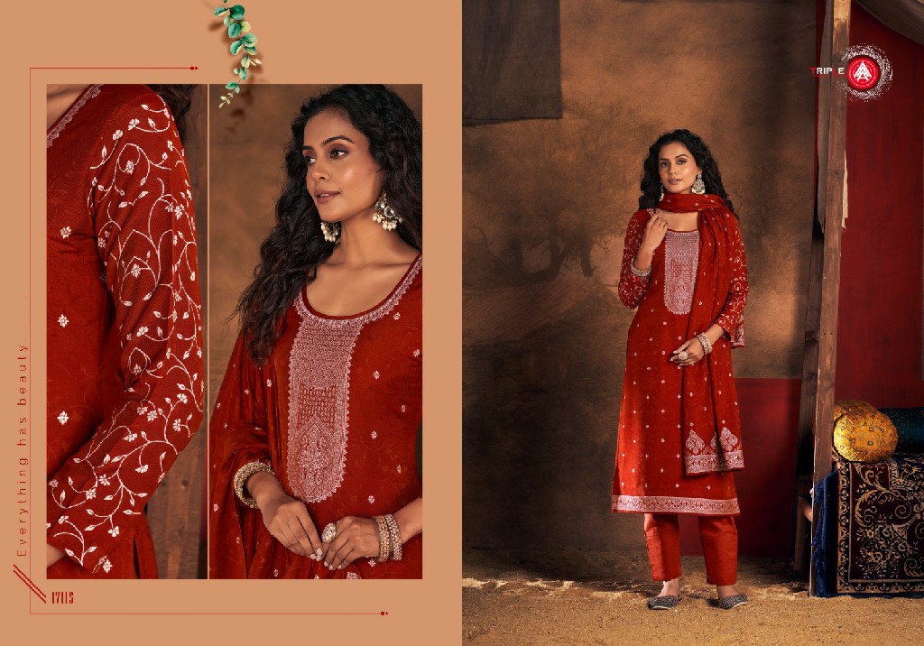 Triple AAA Ria Vol-3 Wholesale Muslin Lucknowi Work Dress Material