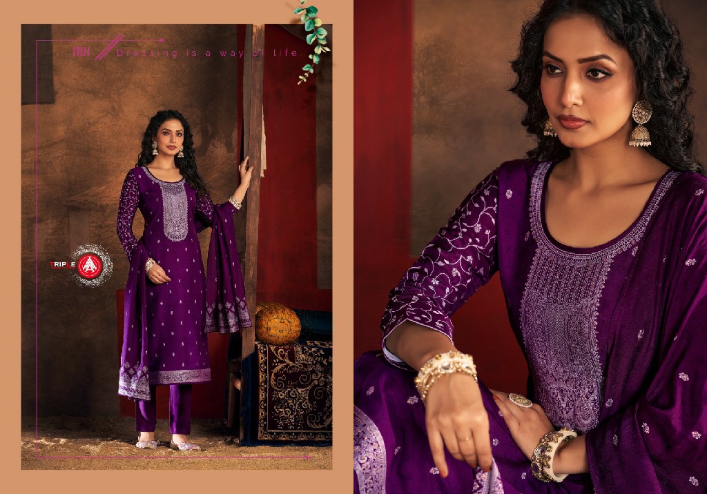 Triple AAA Ria Vol-3 Wholesale Muslin Lucknowi Work Dress Material