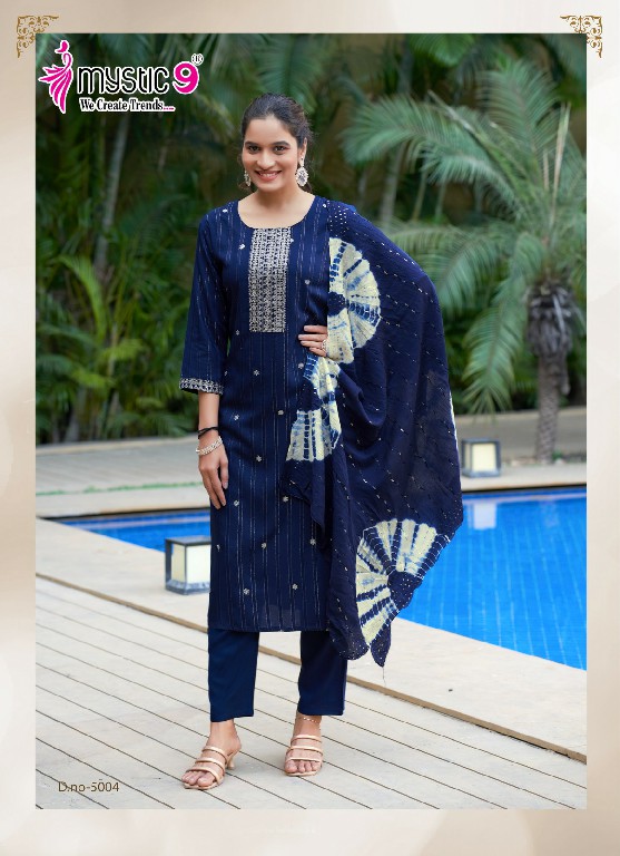 Mystic 9 Dolly Vol-5 Wholesale Readymade Three Piece Salwar Suits Collection