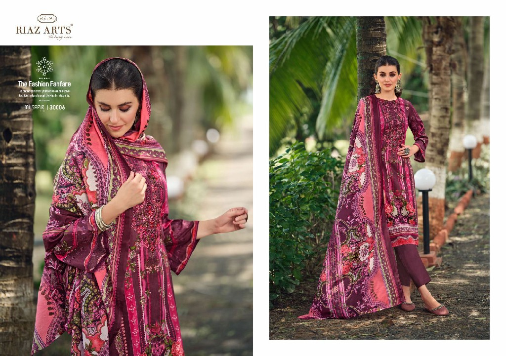 Riaz Arts Musafir Vol-19 Wholesale Pure Karachi Lawn With Embroidery Work Dress Material