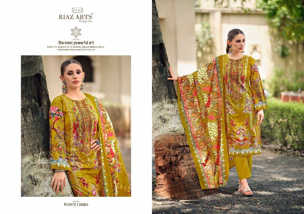 Riaz Arts Musafir Vol-19 Wholesale Pure Karachi Lawn With Embroidery Work Dress Material