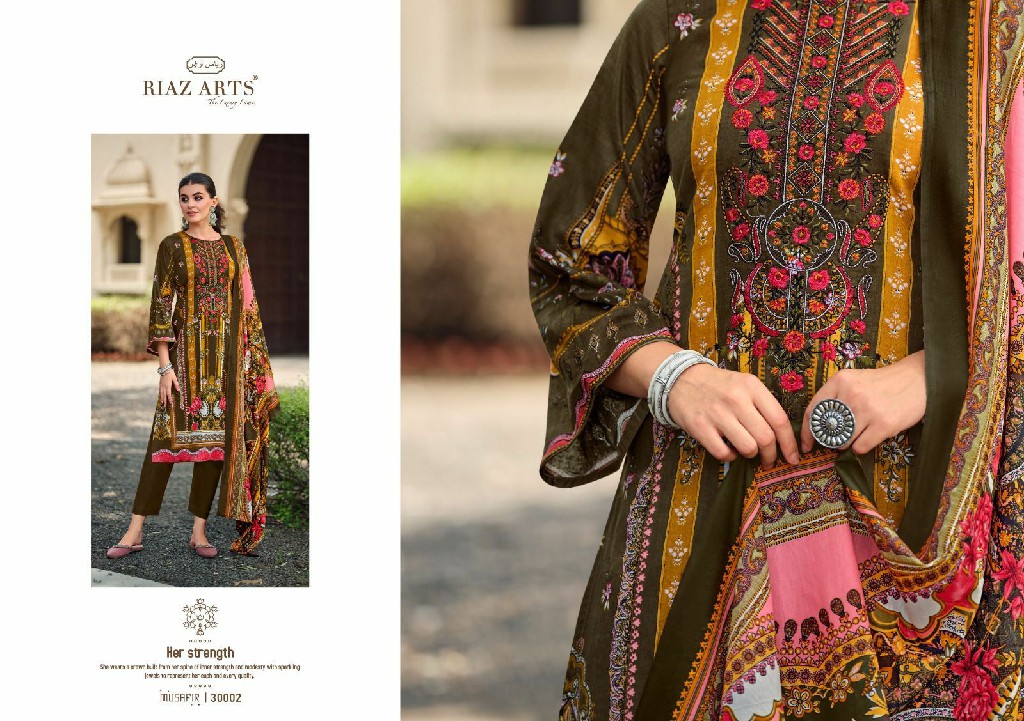 Riaz Arts Musafir Vol-19 Wholesale Pure Karachi Lawn With Embroidery Work Dress Material