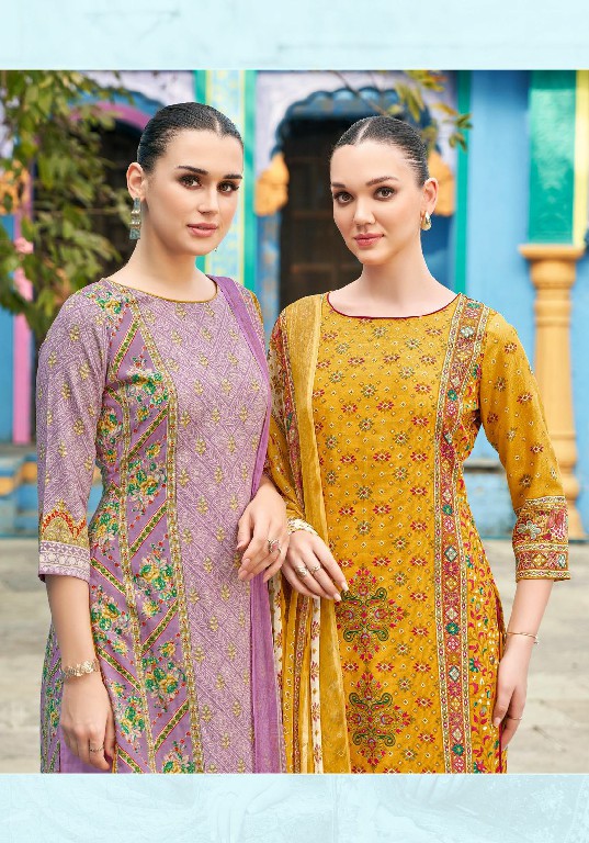 Alok Husna Wholesale Pure Viscose Reyon With Fancy Hand Work Dress Material