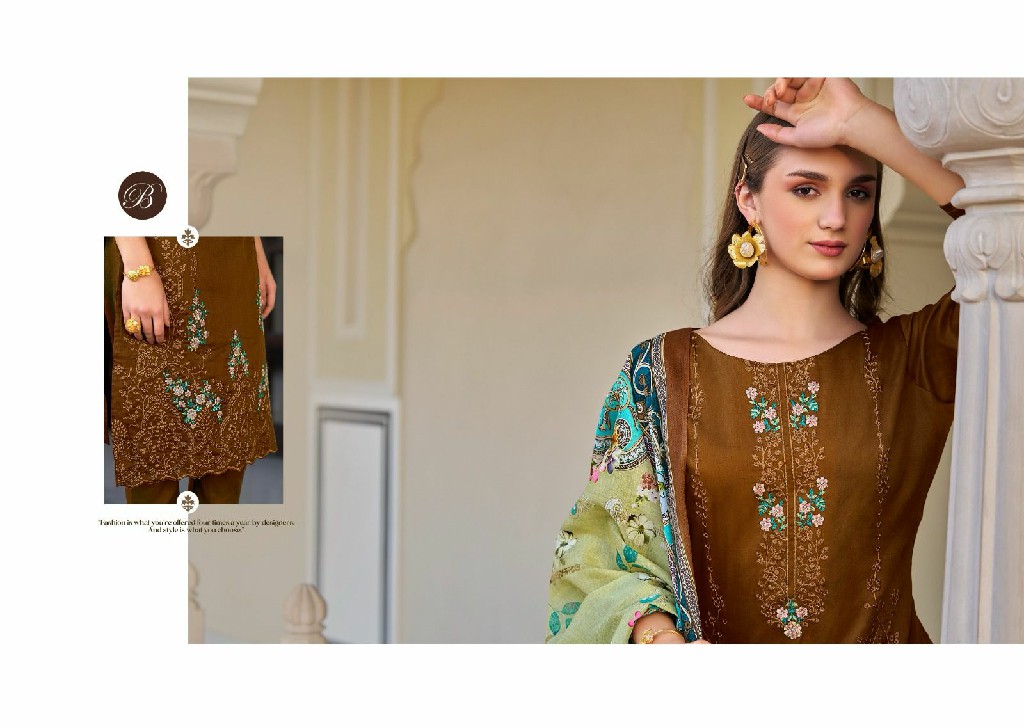 Belliza Zarqash Vol-3 Wholesale Pure Heavy Jam With Designer Work Dress Material
