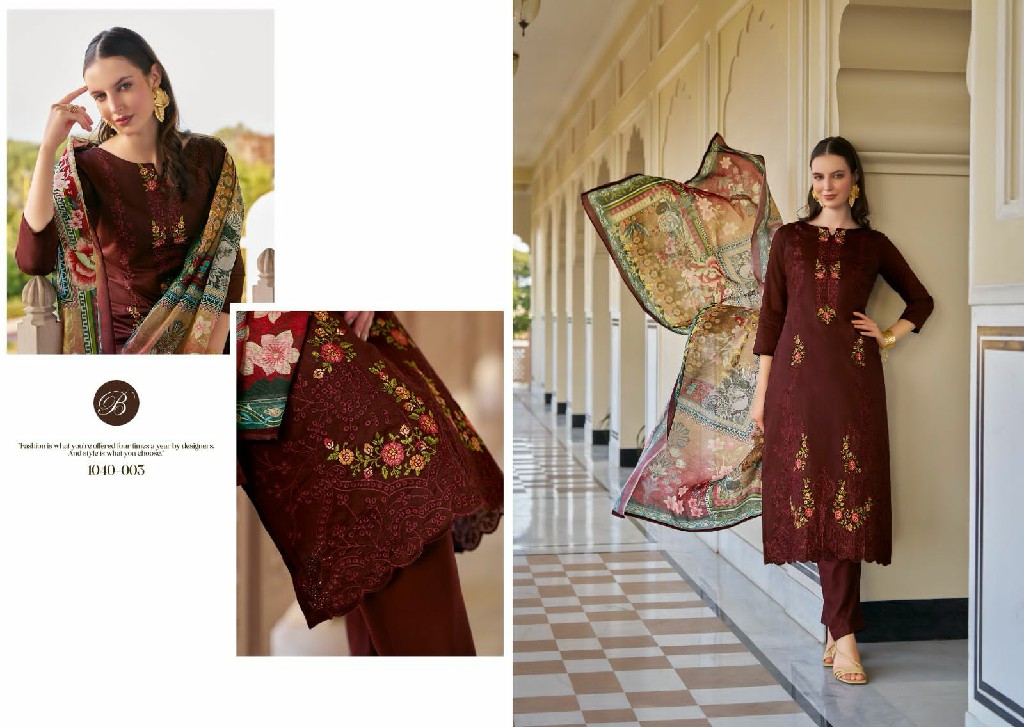 Belliza Zarqash Vol-3 Wholesale Pure Heavy Jam With Designer Work Dress Material