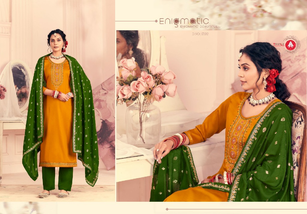 Triple AAA Herisha Vol-2 Wholesale Jam Cotton With Work Dress Material