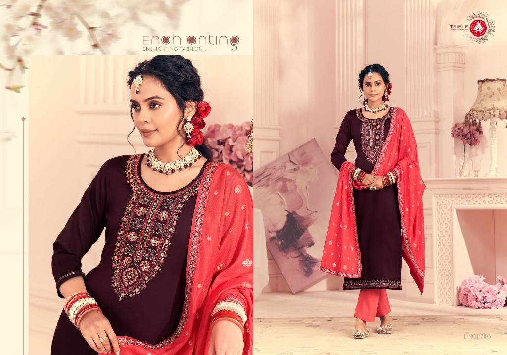Triple AAA Herisha Vol-2 Wholesale Jam Cotton With Work Dress Material