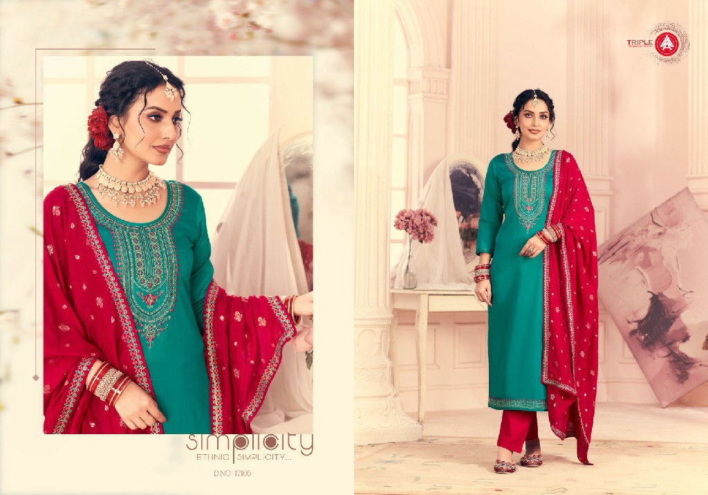 Triple AAA Herisha Vol-2 Wholesale Jam Cotton With Work Dress Material