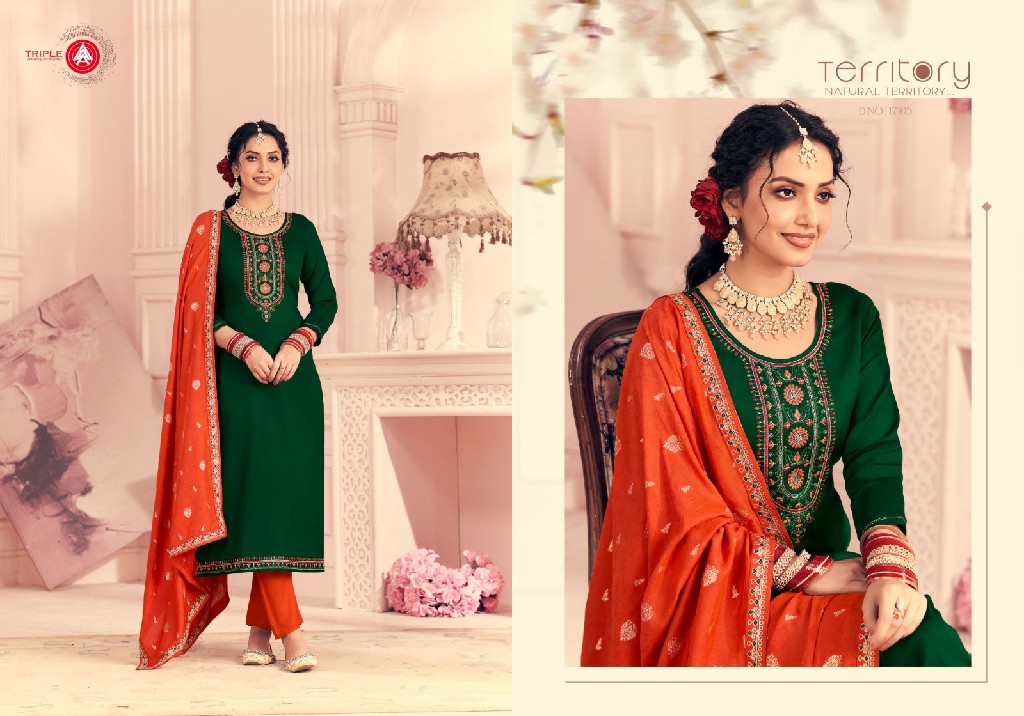 Triple AAA Herisha Vol-2 Wholesale Jam Cotton With Work Dress Material