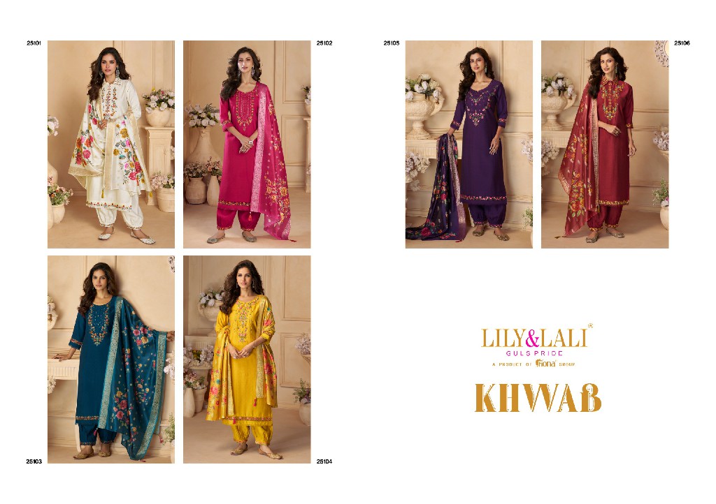 Lily And Lali Khwab Wholesale Handwork And Embroidered 3 Piece Suits