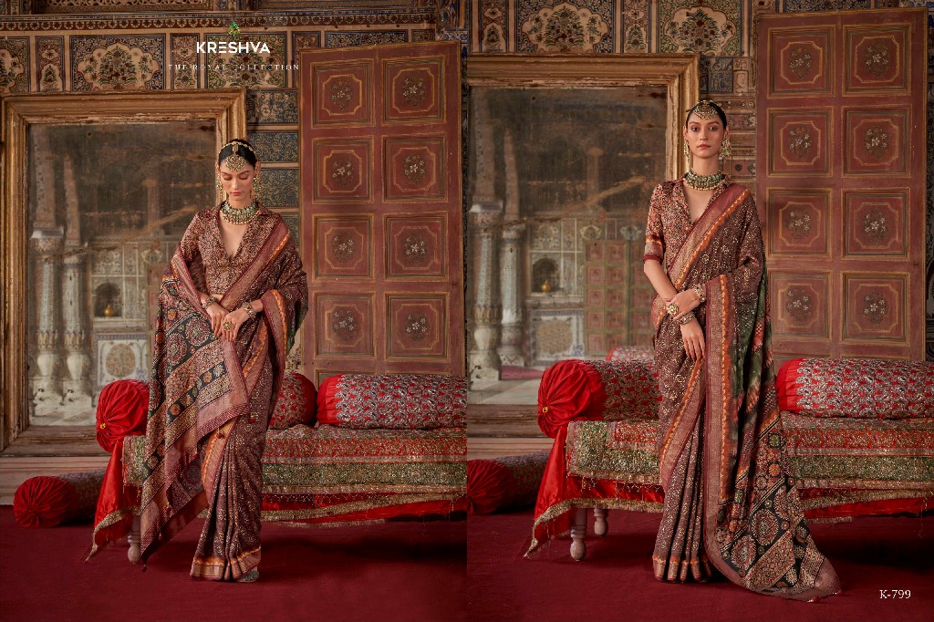 Kreshva Indrani Wholesale Super Pure Silk Party Wear Sarees Collection